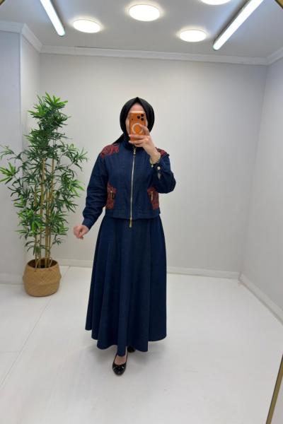 Veyla Etekli Takım Mavi