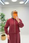 Gül Etekli Takım Bordo