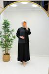 İkra Etekli Modal Takım Siyah