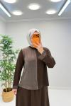 İkra Etekli Modal Takım Acı Kahve
