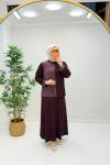 İkra Etekli Modal Takım Bordo