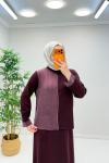 İkra Etekli Modal Takım Bordo