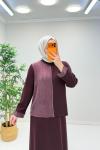 İkra Etekli Modal Takım Bordo