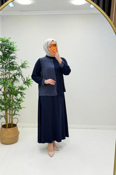 İkra Etekli Modal Takım Lacivert