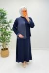 İkra Etekli Modal Takım Lacivert