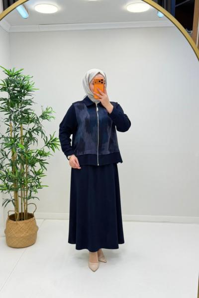 Elvan Etekli Takım Lacivert