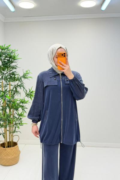 Ahel İpek Cupra Detaylı Takım  Lacivert