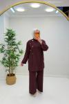Mişa Pantolonlu Tansel Takım Bordo