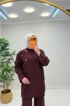 Mişa Pantolonlu Tansel Takım Bordo