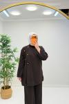 Mişa Pantolonlu Tansel Takım Kahverengi