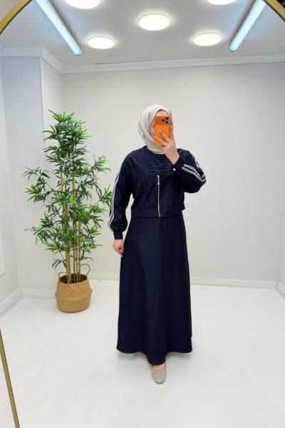 Jade Ceketli Kot Elbise  Lacivert