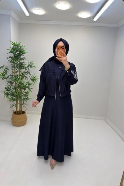 Jade Ceketli Kot Elbise  Lacivert