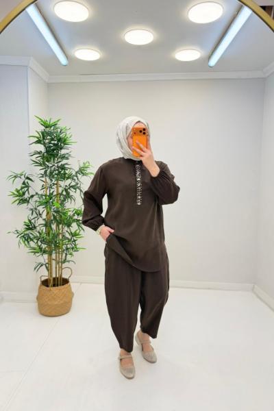 Puane Deniz Tensel Takım  Kahverengi