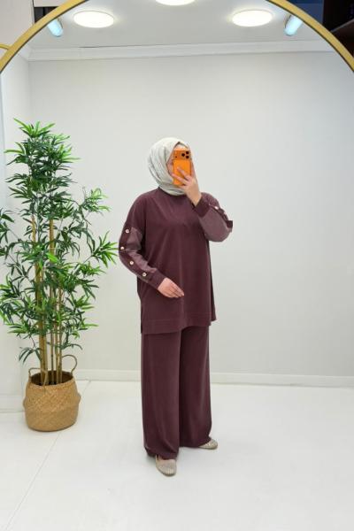 Vallen Pike Kumaş Takım Mürdüm