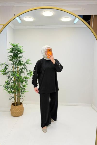 Vallen Pike Kumaş Takım Siyah