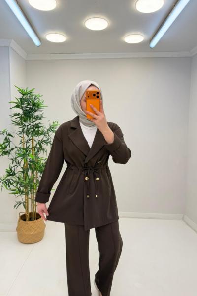 Parla Ceketli Takım  Kahverengi