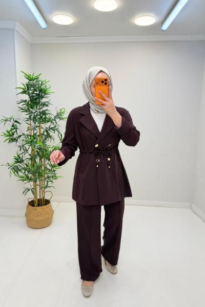 Parla Ceketli Takım  Mürdüm