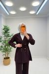 Parla Ceketli Takım  Mürdüm
