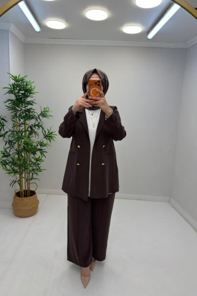 Noshe Qupra Takım Kahverengi