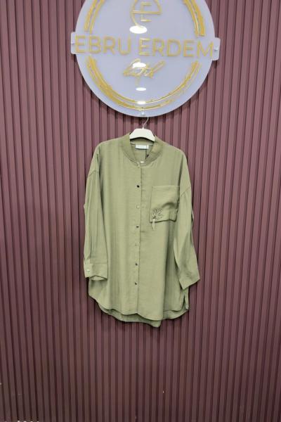 Puane Eva Tensel Gömlek Haki