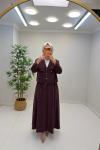 Yaze Etekli Takım Mürdüm