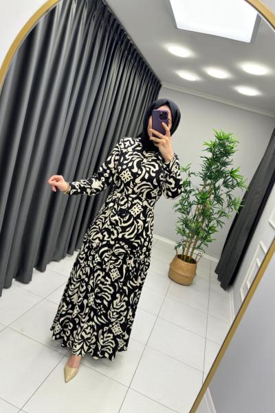 NevaPamuk Viskon Elbise Siyah