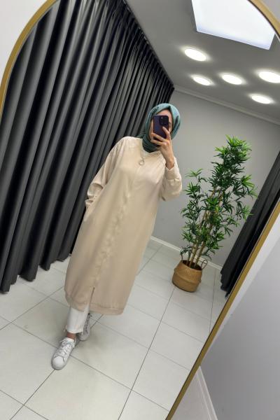 Damalı Desenli Puane Kap Taş Rengi