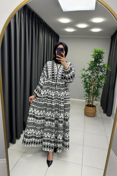 AŞHİLDA Pamuklu Zara Model Elbise Siyah