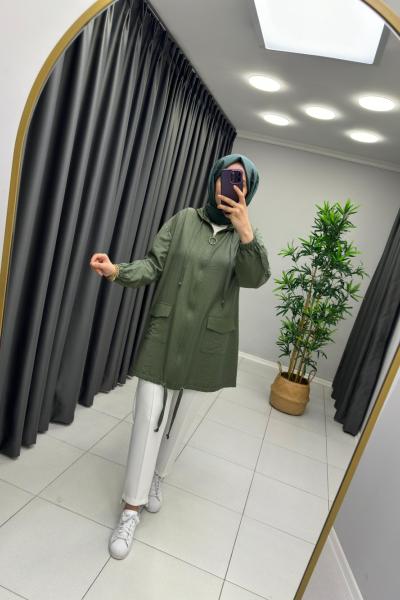 Çilek Keten Kumaş Kap Puane  Haki