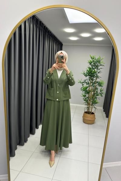 Ceketli Etekli Takım Haki