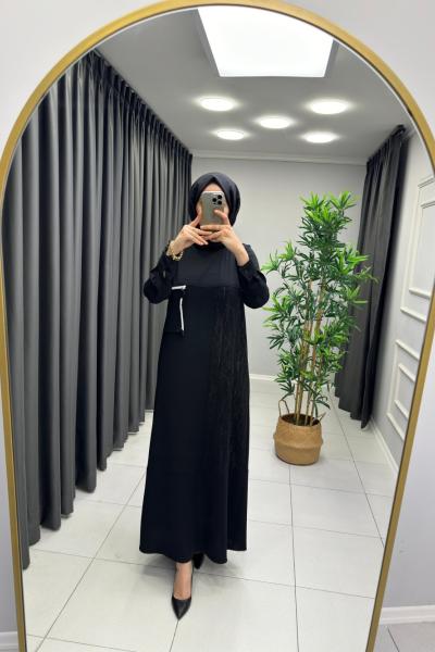 Puane Cepli Elbise Siyah