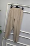 BELİ LASTİKLİ KREP  KUMAŞ PANTOLON  Taş Rengi
