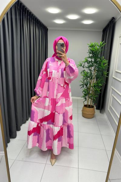 Milano Elbise Modal Kumaş  Pembe