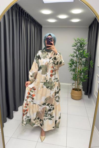 Lasos Bodrum Tam Boy   Elbise  Yeşil