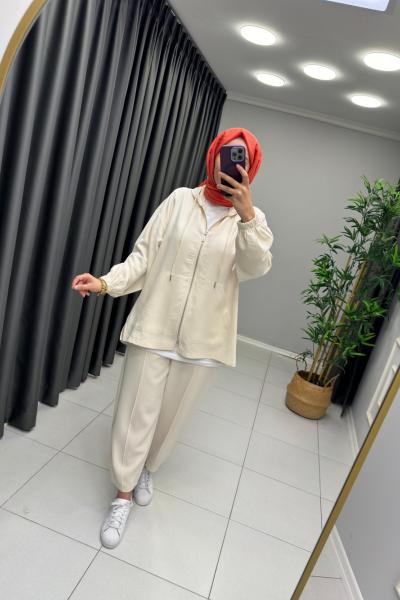 Nova Premium  Modal İpek Takım Taş Rengi