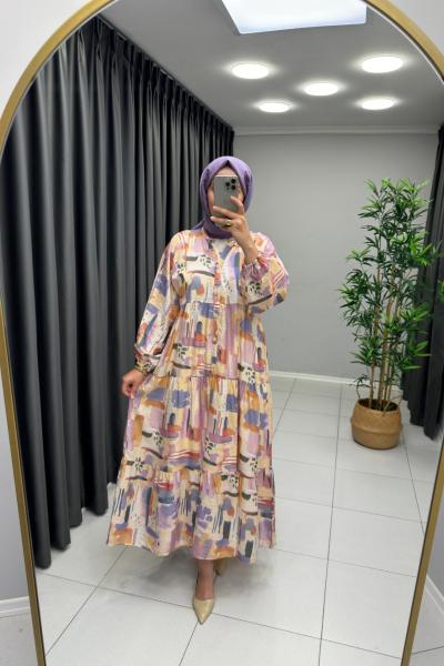 Rosa Elbise Mango Kumaş Pudra