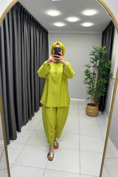 Deniz Kabuğu Naturel Takım  Yağ Yeşili