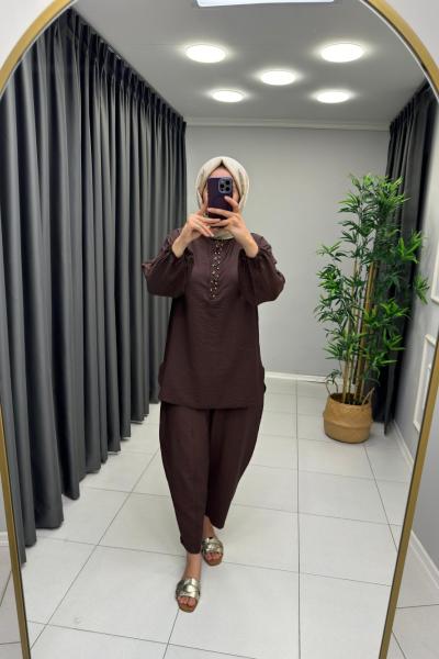 Deniz Kabuğu Naturel Takım  Acı Kahve