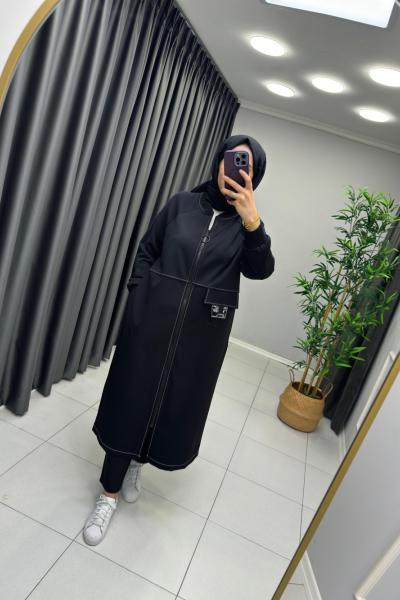 Paraşüt Detaylı Puane Kap Siyah