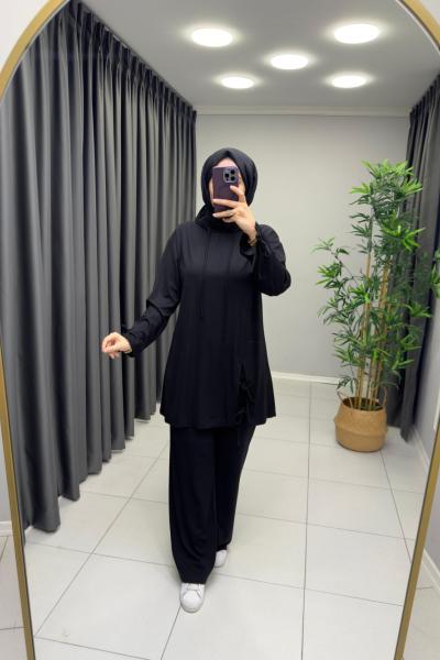 Betüş Penye Takım Siyah