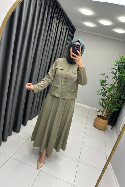 Paraşüt Kumaş Etekli Takım Haki