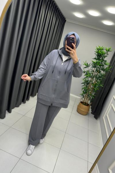 Seyone Premıum Çima Detay Takım Gri