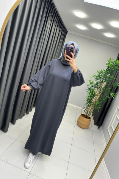 İki İp Pamuklu Elbise Antrasit