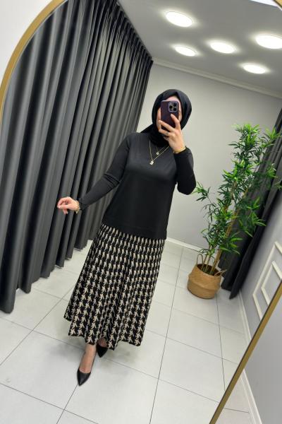 Merserize Etekli Takım Siyah