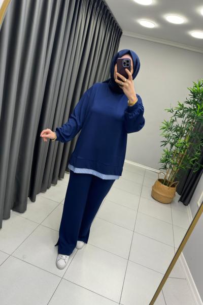 OYSHO GÖMLEK DETAYLI TAKIM Lacivert