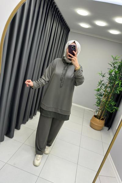 Talia Oysho Paraşüt Detay Kapşonlu Takım Haki