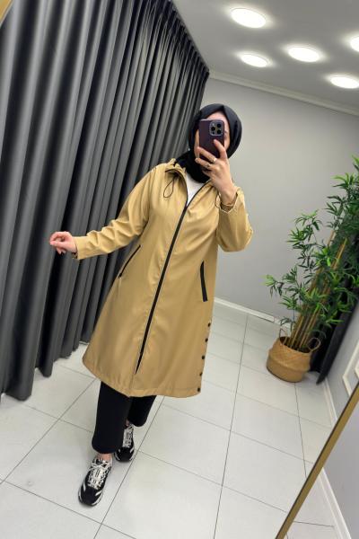 Gross İkoll Yağmurluk Trenç  Sütlü Kahve