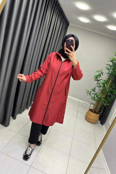 Gross İkoll Yağmurluk Trenç  Bordo