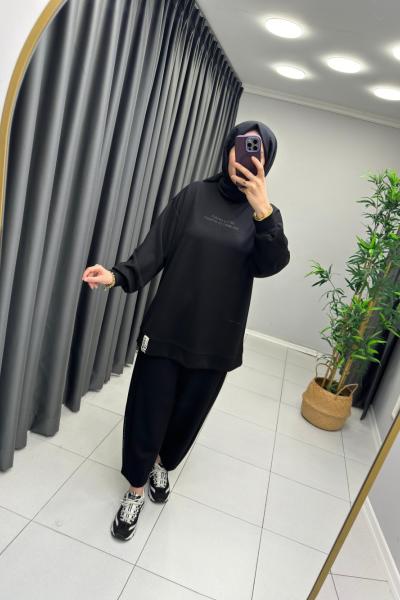 Ares Oysho Kumaş İkoll Takım Siyah