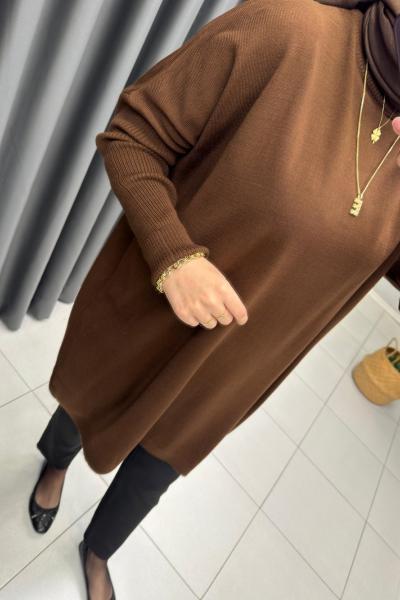 Noor Triko Tunik  Kahverengi